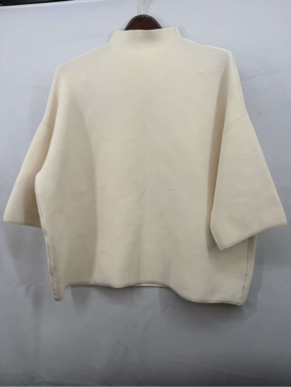 The Row Cream Ribbed High-Neck Women's Sweater